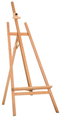 Image de HOMCOM Chevalet d'artiste sur pieds inclinaison et hauteur réglable dim. 65L x 44l x 174-230H cm bois de hêtre clair