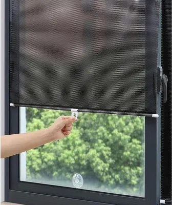 Produktbild von Verdunkelungsrollo ohne Bohren, einziehbares Sonnenschutzrollo mit Saugnapf, Verdunkelungsvorhänge, für Auto-/Bürofenster, 50 x 125 cm