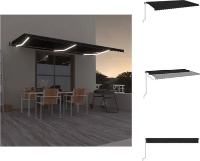 Produktbild von vidaXL Automatische Markise mit LED & Windsensor 600x350 cm Anthrazit -  Markisen