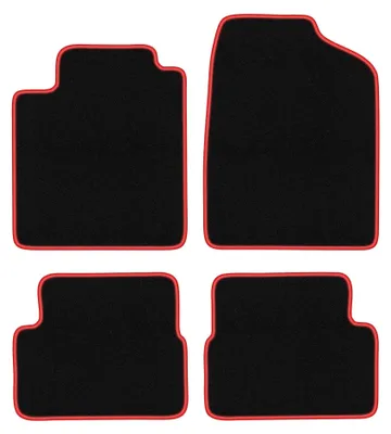 Zdjęcie produktu dla Dywaniki samochodowe welurowe CARLUX-RED do: Toyota Celica VIII (1999-2006, coupe) czarne z czerwonym obszyciem, z mocowaniami