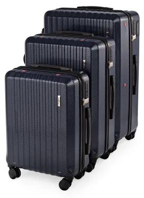 Image de COMPACTOR - Lot 3 valises gain de place cabine-L-XL - 54,5 x 32 x 81 - Bleu