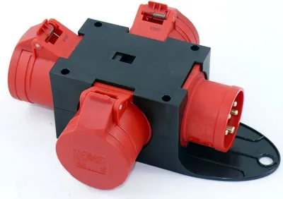 Produktbild von Mobiler Kunststoff-Verteiler CEE Gerätestecker 3-fach CEE Steckdose 16A IP44 PCE