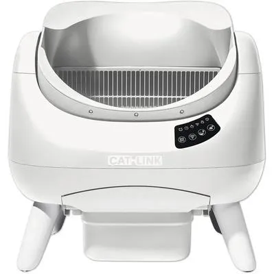 Image de CATLINK OPEN-X Litière autonettoyante XXL, nouveau design ouvert, Wi-Fi 5 GHz, 12 L, pour les foyers avec plusieurs chats, blanc