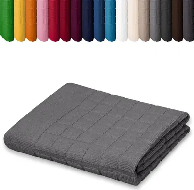 Produktbild von Duschvorleger 50 x 70cm Badvorleger Vorleger Badematte Badteppich 100% Baumwolle, Farbe: Hellgrau