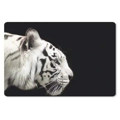 Produktbild von MuchoWow® Mauspad Mousepad Tiger - Weiß - Schwarz 27x18 cm - Mousepads - Maus Mat - Pad - Mausunterlage - Büroartikel - Desk Matten