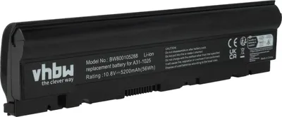 Produktbild von vhbw Akku kompatibel mit Asus Eee PC 1225, R052, 1225C, R052CE, R052C, 1025C, 1025B, 1225B, 1025CE, 1025 Notebook (5200 mAh, 10,8 V, Li-Ion)