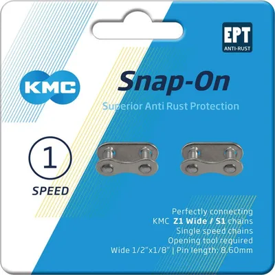 Produktbild von KMC Snap-On Verschlussglied Wide EPT 2 Stück, 1/2" x 1/8", 8,6mm, silber