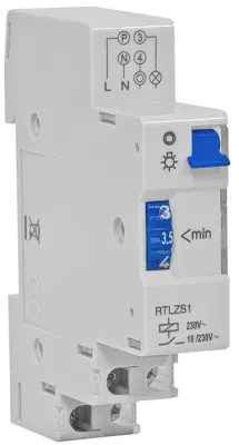 Produktbild von Zeitrelais Treppenlichtzeitschalter für Hutschiene Schaltkasten 1 Wechsler 230V/16A 1-7 Minuten einstellbare Zeitverzögerung