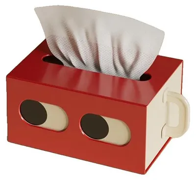 Obrázek produktu pro Krabička na kapesníky, moderní design, odolný materiál, červená barva