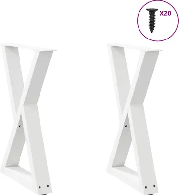 Produktbild von Esstisch Beine 2 Stk. Weiß 50x(72-73,3) cm Stahl