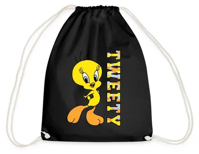 Produktbild von Spreadshirt Looney Tunes Tweety Camouflage Turnbeutel, One size, Schwarz