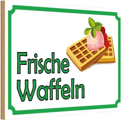 Produktbild von vianmo Holzschild 12x18 cm frische Waffeln Verkauf England