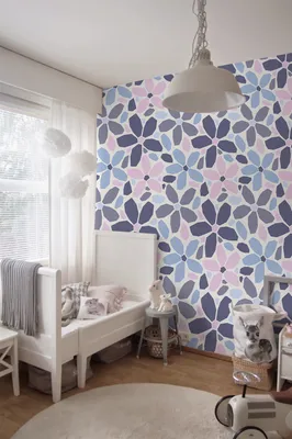 Produktbild von Coloray Fototapete 416x254 cm Latextapete Magicstick - Geometrischer Blumen Pastell.