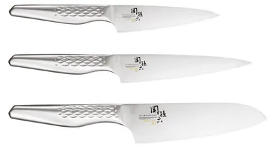 Messer-Set 3-tlg. Santoku 16,5 cm, Universalmesser 12+15 cm, Edelstahl
