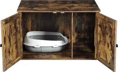 Obrázek produktu pro FEANDREA zásobník na kočičí stelivo, 80x53x49,2cm,s odnímatelnou přepážkou hnědý