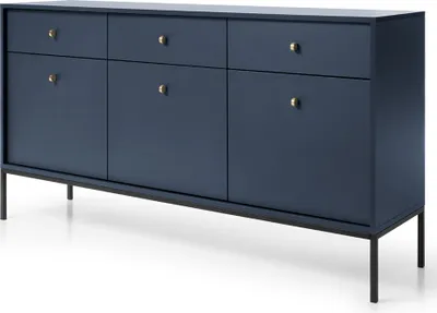 Produktbild von Sideboard 154cm in blau, Fußgestell schwarz, MALAGA-160