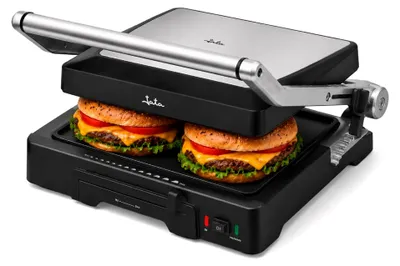 Kontaktgrill 2000 W, 27,5 x 24 cm, Aluminium/Schwarz