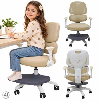 Obrázek produktu pro Židle k psacímu stolu pro dítě ergonomické otočné nastavitelné béžové