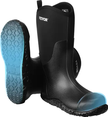 Zdjęcie produktu dla Buty gumowe VEVOR ze stalowym podnoskiem, obuwie ochronne, wodoodporne buty przeciwdeszczowe dla przemysłu, budownictwa, rolnictwa, rozmiar USA 11