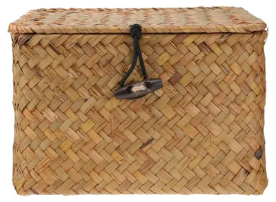 Produktbild von Rechteckiger Aufbewahrungskorb aus Rattan mit Deckel, 17,5 cm