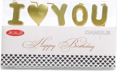 Produktbild von Tortenkerzen I LOVE YOU Schriftzug - Romantische Geburtstagskerzen Deko für Kuchen