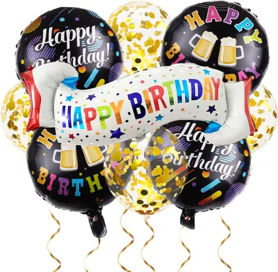 Produktbild von Oblique Unique Happy Birthday Geburtstag Deko Set - Folien Ballons + Konfetti Luftballons für Kinder Geburtstag Jubiläum