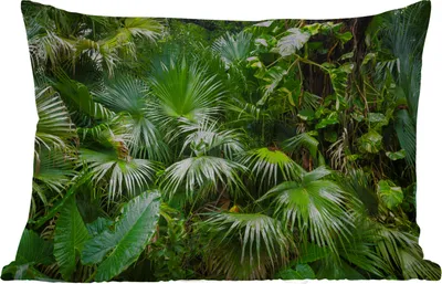 Produktbild von MuchoWow® Outdoor Kissen - Palmwedel - Sonne - Tropisch - 60x40 cm - Wetterfest - Lounge Kissen - Zierkissen - Kissen für Innenräume