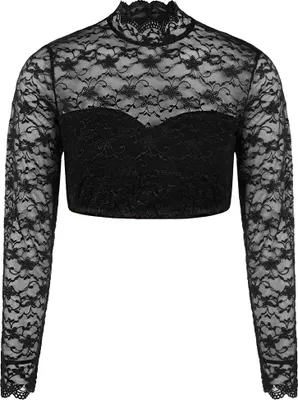 Produktbild von Dirndlbluse Emilia langarm schwarz 40