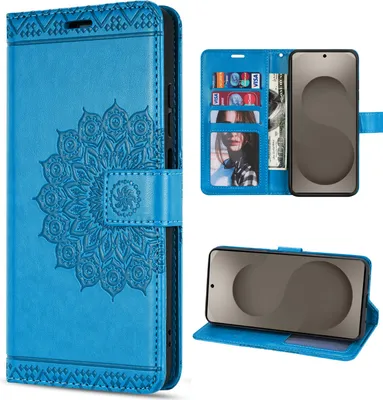 Produktbild von Hülle für Samsung Galaxy S26 5G Handyhülle Wallet Case Kartenfächern Mandala Blau