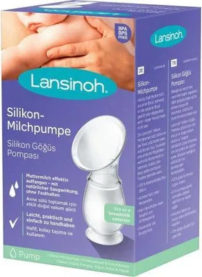 Produktbild von Lansinoh Silikon Milchpumpe & Muttermilchauffänger - angenehmes & extrem weiches Silikon - rettet jeden Tropfen Muttermilch - Alternative zu Milchauffangschalen, 1 Stück (1er Pack) Silikon-Milchpumpe & Muttermilchauffänger Single