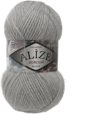 100g Strickgarn ALIZE BURCUM, 100% Polyacry, hellgrau