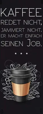 Produktbild von vianmo Holzschild 27x10 cm Kaffee redet nicht macht seinen Job Essen Trinken