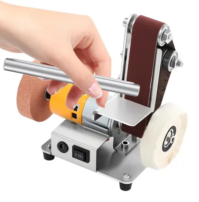 Produktbild von Mini Bandschleifer, 304 Edelstahl, 15*12*18cm, Netzbetrieb, 775 Motor, 4000-9000 U/min
