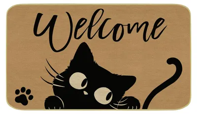 Katzen-Fußmatte Meow Welcome, rutschfest, 43 x 75 cm