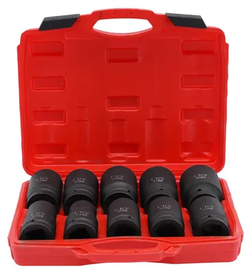 Produktbild von Innensechskant-Steckschlüsselsatz - 10-teilig metrisch - 24–46 mm - 45# Stahl - phosphatiert - für Kfz- und Maschinenreparatur - Schwarz
