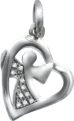 Produktbild von F Anhänger 925/- Sterling Silber 2,7cm weiß Zirkonia 025240054
