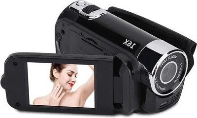 Image de Caméra vidéo HD avec rotation à 270°, caméscope Full HD, noir, 32 Go