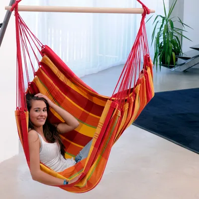 Obrázek produktu pro AMAZONAS XL Závěsné křeslo Brasil Papaya s rozpěrnou tyčí Sedák cca 160 x 130 cm
