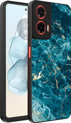 Immagine prodotto di Smartphonica Custodia per telefono adatta a Motorola Moto G04 - G24 - G24 Power - E14 con stampa in marmo - Custodia posteriore in TPU con design in marmo blu - Blu