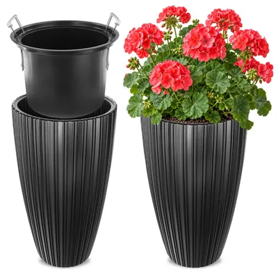 Zdjęcie produktu dla KADAX doniczka 30cm z wkładem plastikowym czarna