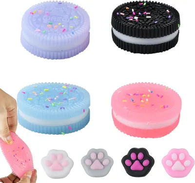 Productafbeelding van Anti-stress speelgoed voor koekjes en 4 - Set van 4 - Anti-stress speelgoed voor kattenpoten