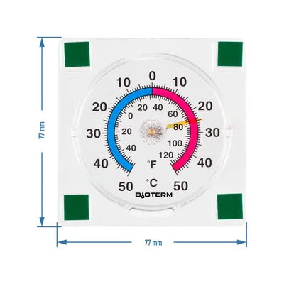 Produktbild von Transparentes, selbstklebendes Universalthermometer (-50 °C bis +50 °C)
