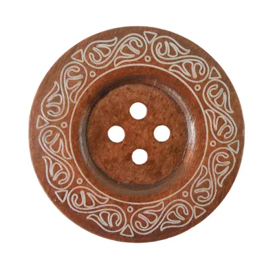 Produktbild von 1 XL Holzknopf Kaffee 6 cm Motiv Tribal
