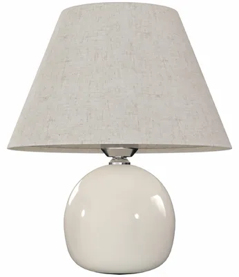 Produktbild von Tischlampe Tischleuchte, Vintage Nachttischlampe Schreibtischlampe mit Keramiksockel, Leinenschirm E27 Fassung