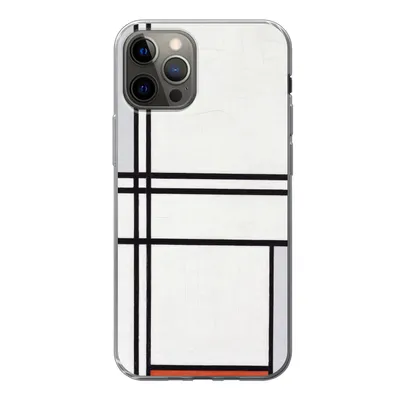 Produktbild von MuchoWow® Handyhülle Schutzhülle Hülle für iPhone 12 Pro Komposition 1 mit Rot und Grau - Piet Mondrian Silikon Softcase Handy Hülle - Abdeckung