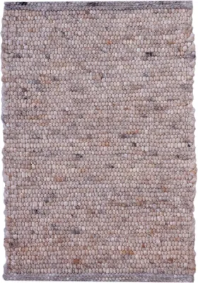 Produktbild von Handgewebter Braun Grau meliert Teppich 60x40cm Bettvorleger Beidseitig  301415