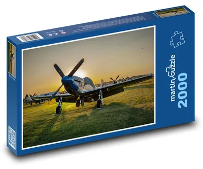 Produktbild von Puzzle 2000 Flugzeug im Sonnenuntergang - martinpuzzle