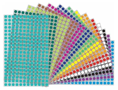 Produktbild von 12600 St Bunte Klebepunkte 6mm Farbige Punkte Aufkleber in 28 Farben Runde Farbcodierung Etiketten für Home Office Schule