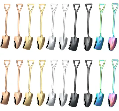 Image de Solidchoice - Lot de 20 cuillères en acier inoxydable de couleur, en forme de pelle