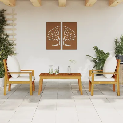 Imagen del producto de Maison Exclusive: Juego de salón de jardín de 3 piezas con cojines, fabricado en madera de acacia maciza